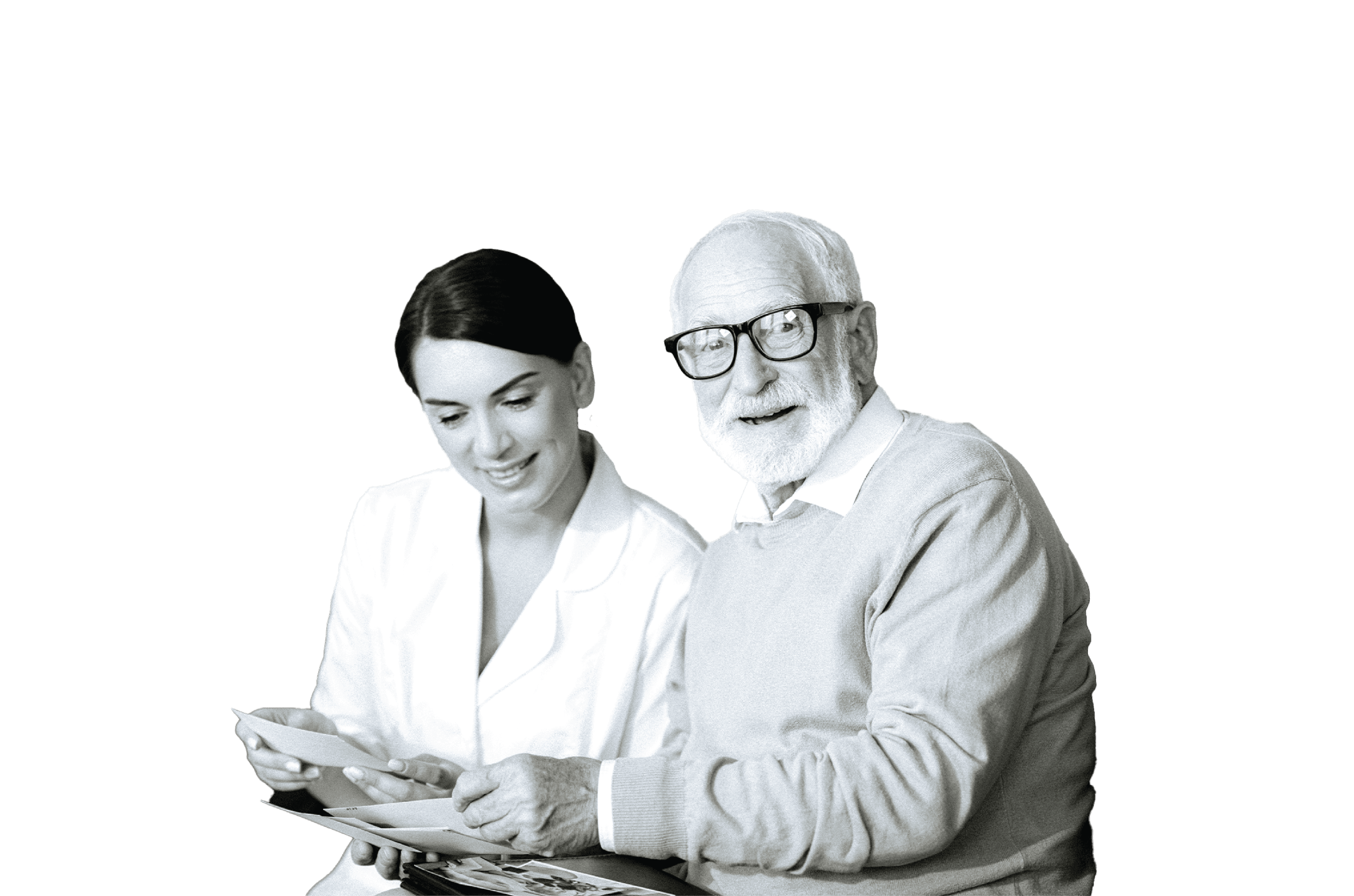 Carer and client looking at plan