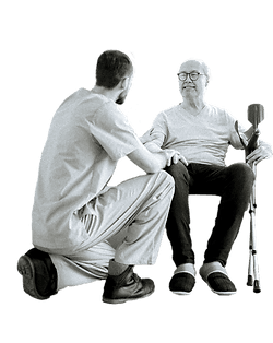 Older person receiving in-home support