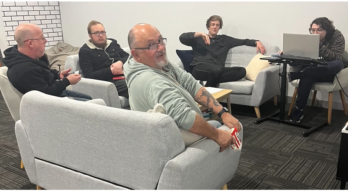 Friends playing a tabletop role-playing game