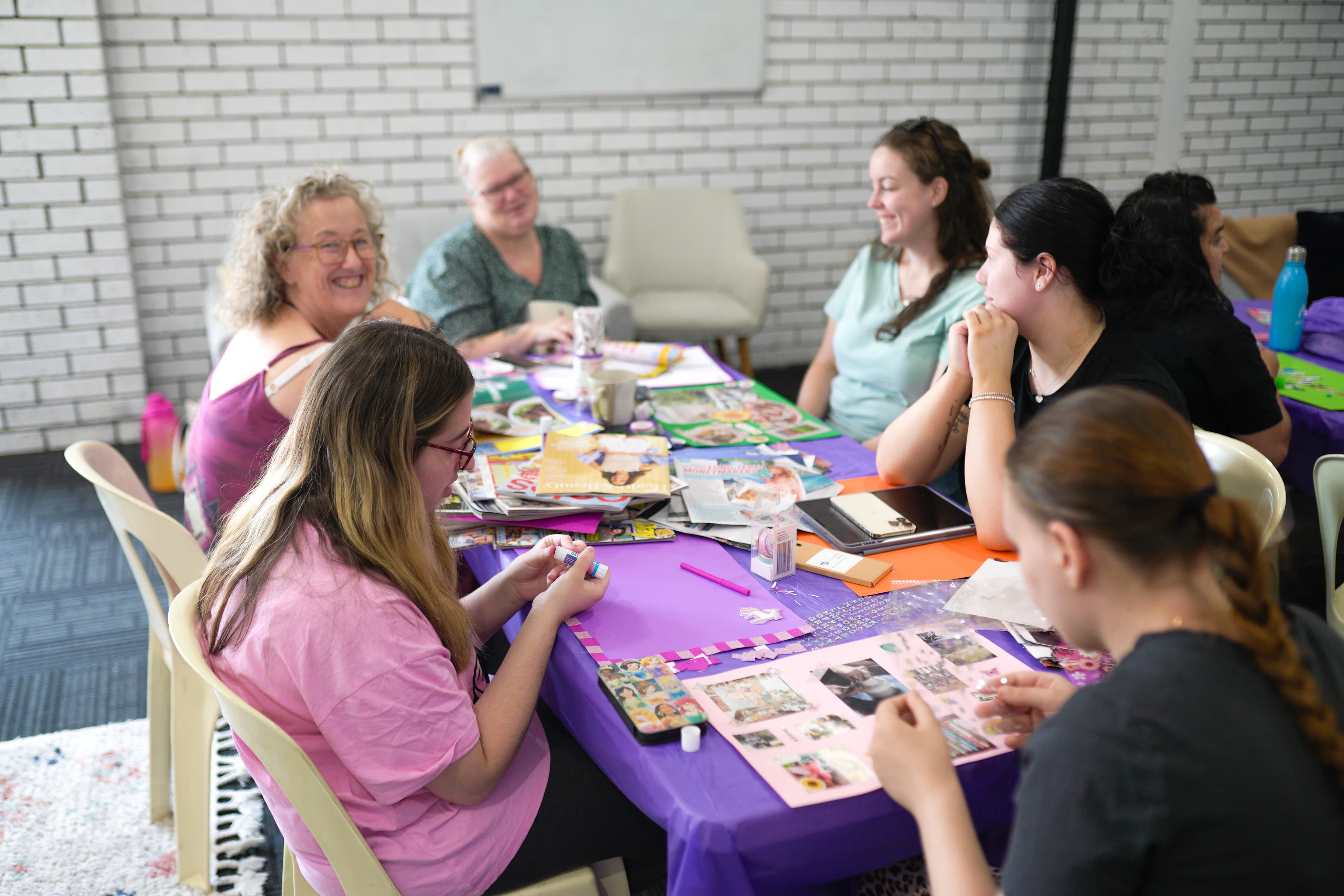 Arts & Craft group at tables